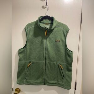 L.L. Bean Olive Fleece Jacket toggle bottom warm soft